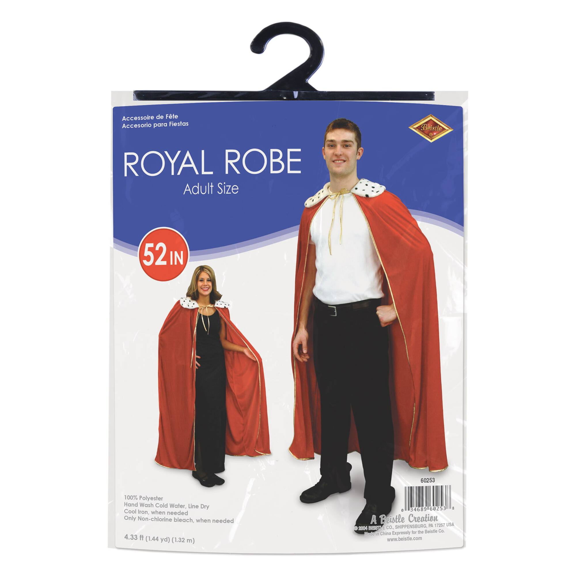 Beistle 4.3ft. Red Adult King or Queen Robe